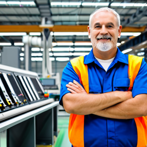 CMRP Focus**

"A confident maintenance engineer, fully clothed in professional work attire, standing proudly in a modern, well-lit factory environment, showcasing advanced equipment. The scene emphasizes reliability and precision. Perfect anatomy, correct proportions, natural pose, well-formed hands, proper finger count. Safe for work, appropriate content, professional, modest, family-friendly, high quality."

**